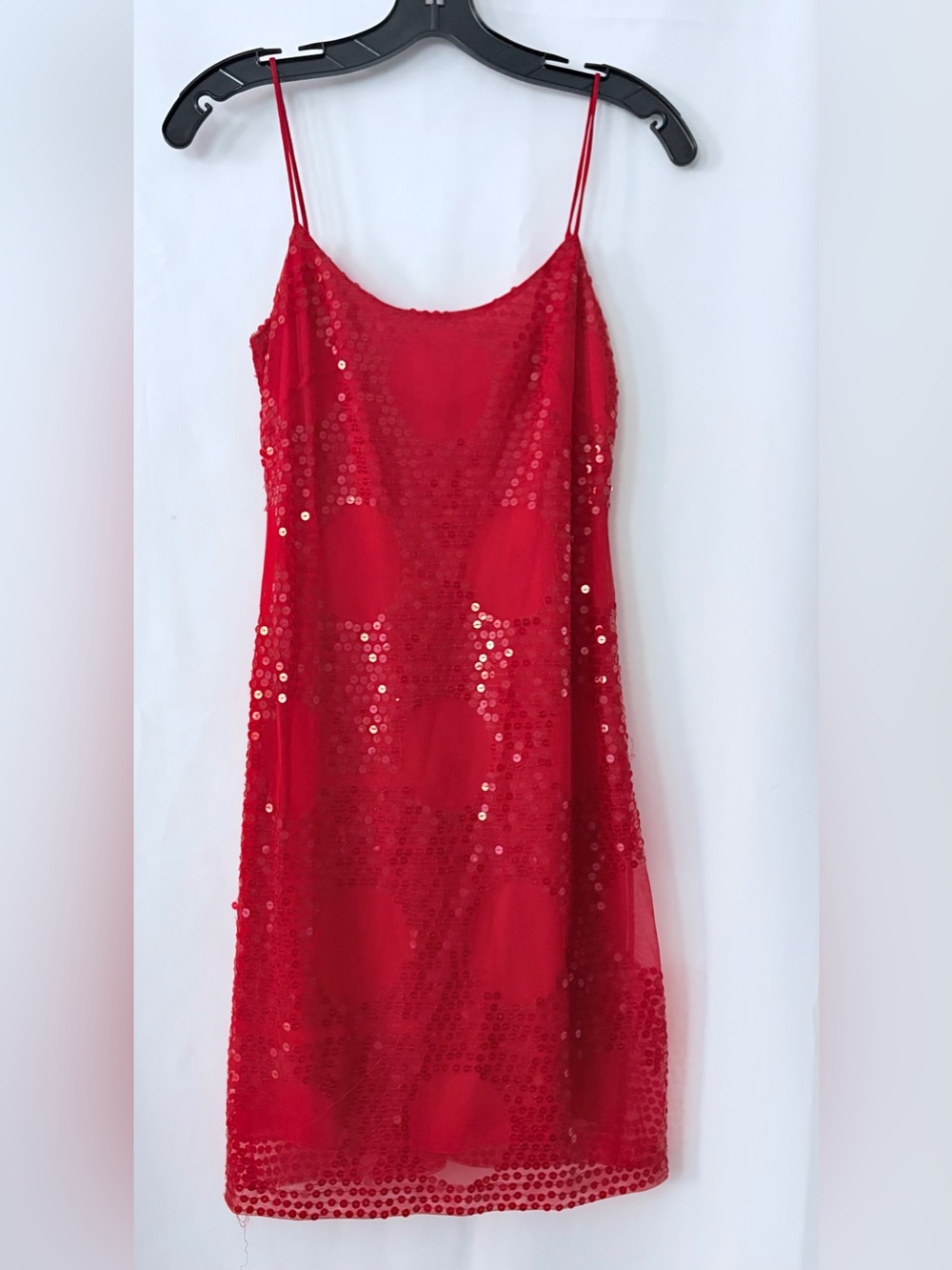 Vintage Red Sequin Slip Mini Dress